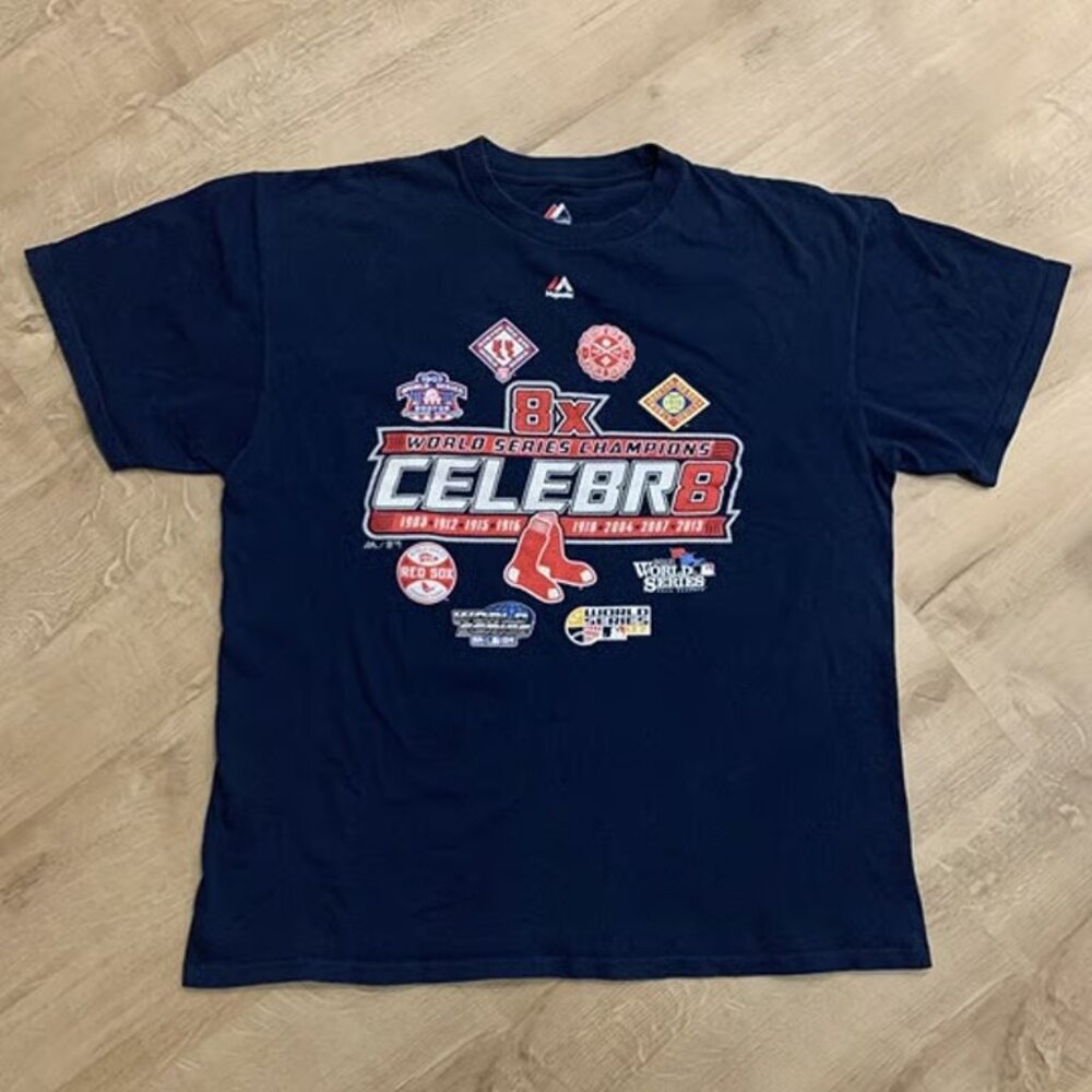 Majestic MLB Boston Red Sox 2013 World Series Champions 8X T-Shirt Men's XL